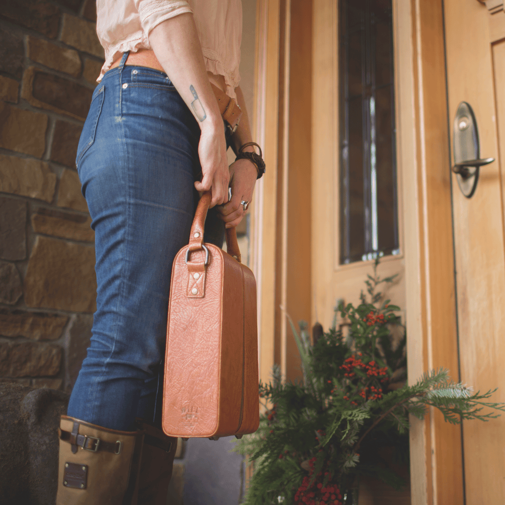 Hard Double Leather Wine Case