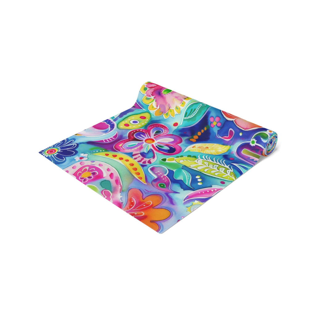 Bespattered Facade Colorful Flowers Table Runner (2 sizes)