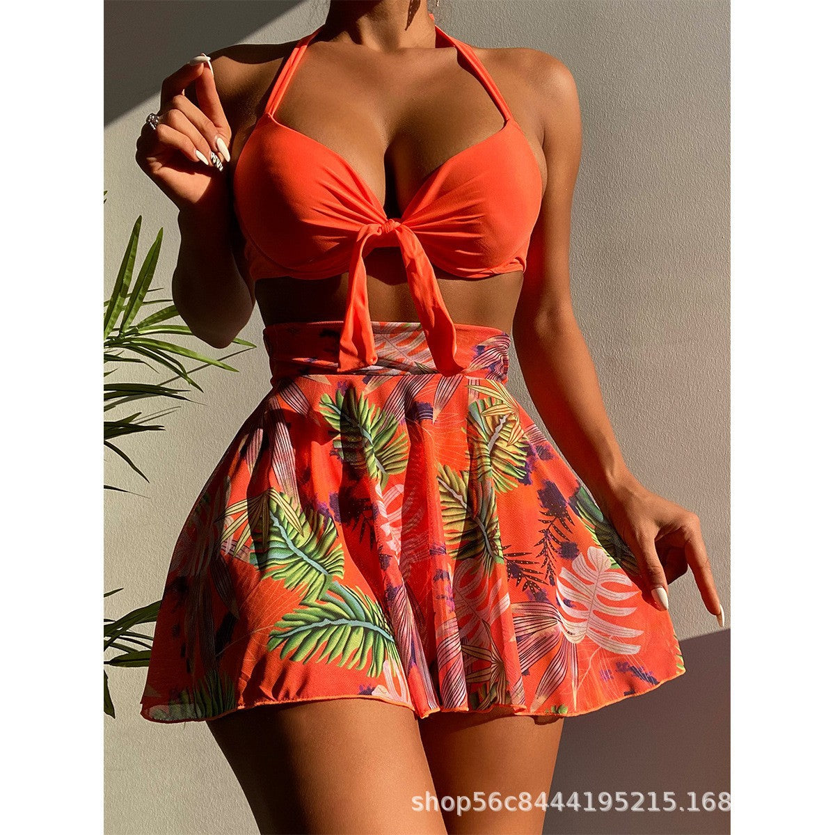 2023 New High-Waisted Color Block Bikini Swimsuit
