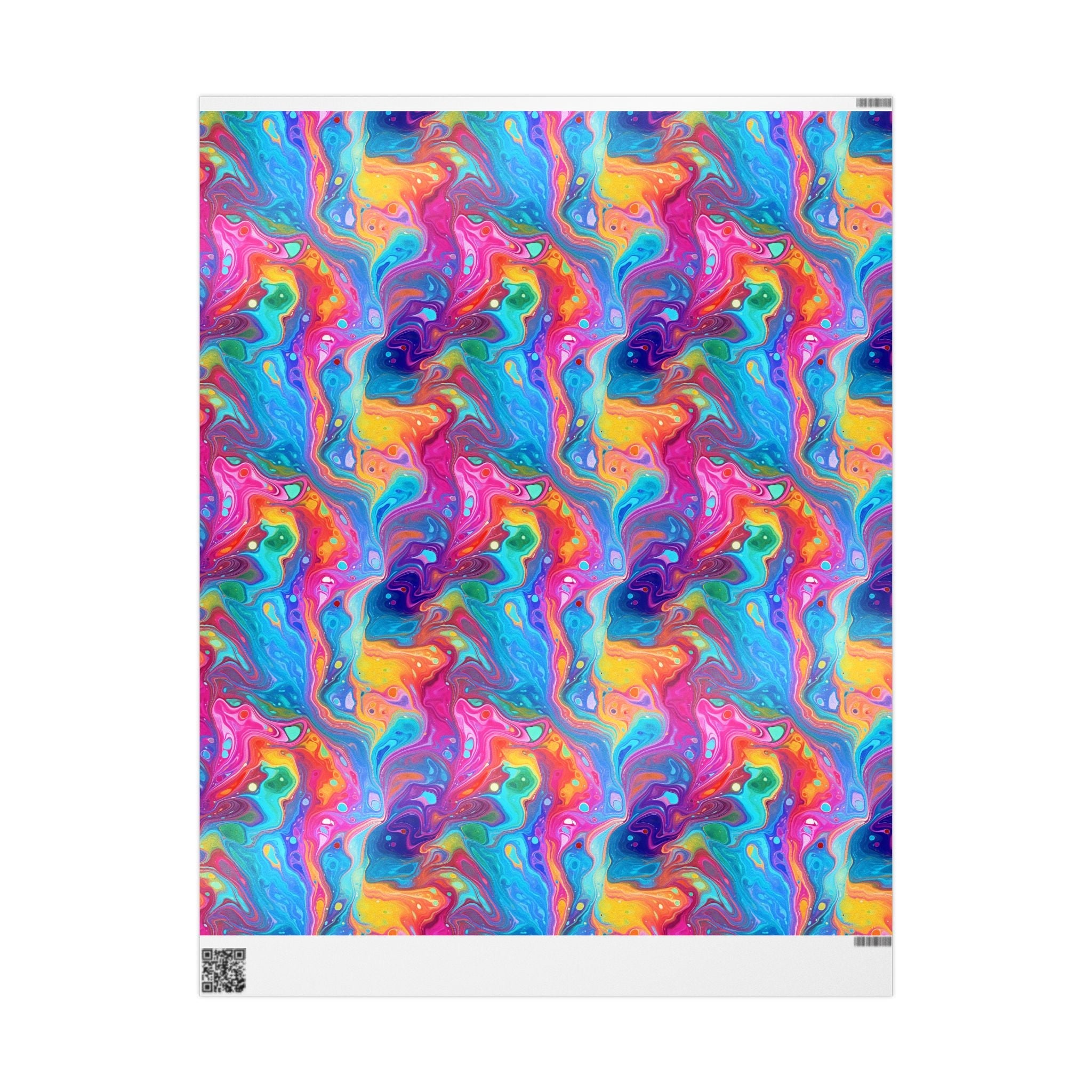 Bespattered Facade Rainbow Flow Wrapping Paper | Three Sizes | Glossy or Matte