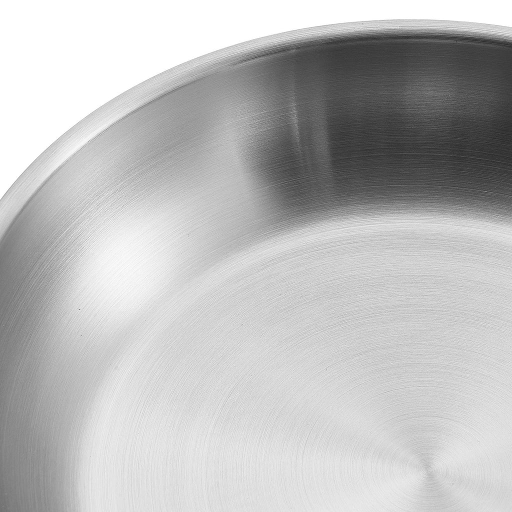 Triply Stainless Steel Frying Pan 3 Pcs Skillet 8 10 12 in for Dishwasher Silver