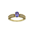 1.45ct Tanzanite Diamond Eng Only 14KT Yellow Gold
