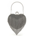 Crystal Evening Clutch Bag with Tassel and Handle