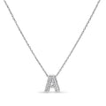 10K White Gold Diamond Accent "A" Initial Bubble Pendant Necklace