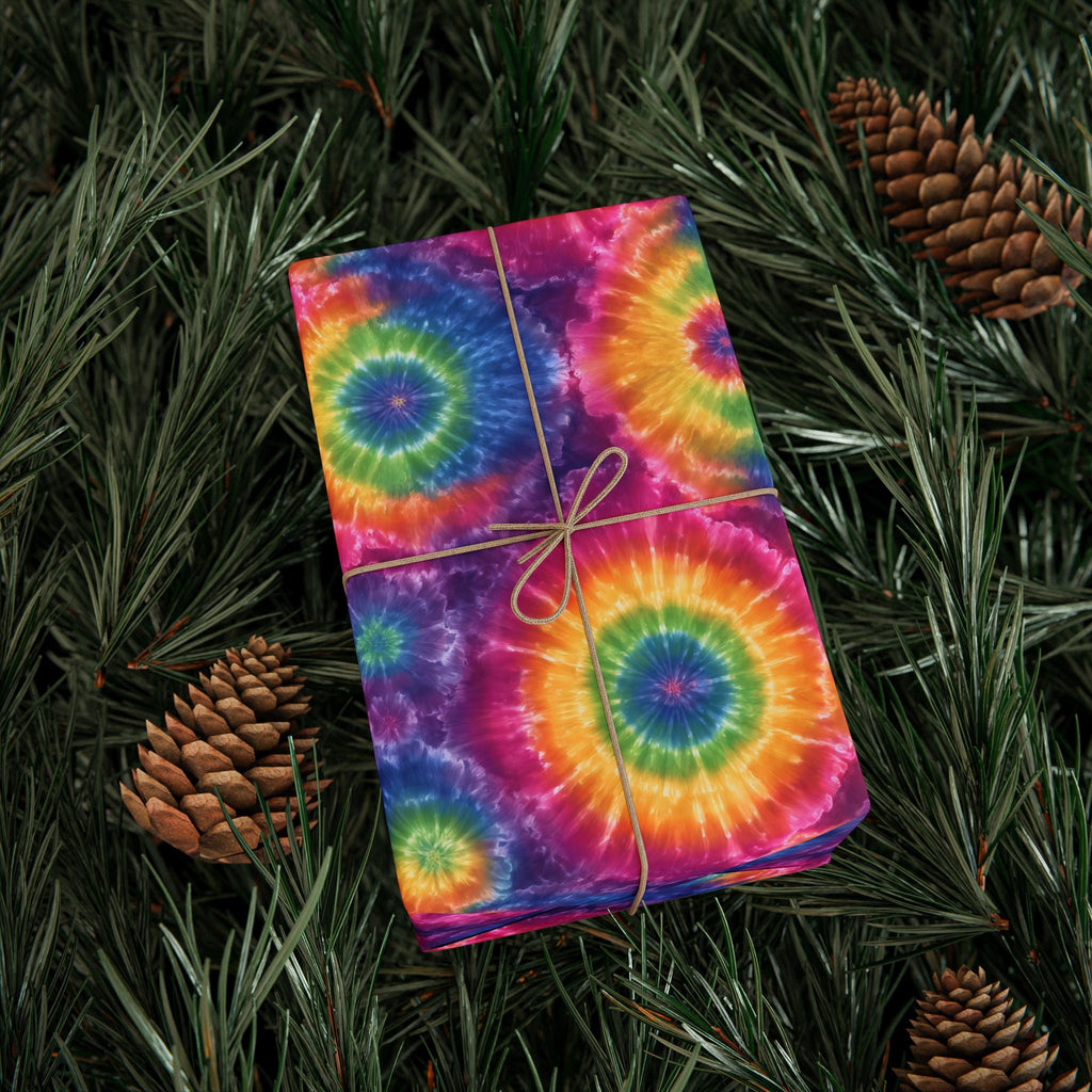 Bespattered Facade Rainbow Tie Dye Wrapping Paper | Three Sizes | Glossy or Matte