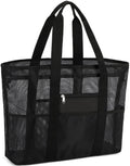 CAMTOP Beach Bags for Women Mesh Beach Tote Bag with Zipper Kids Shell Bags Large Pool Swim Vacation
