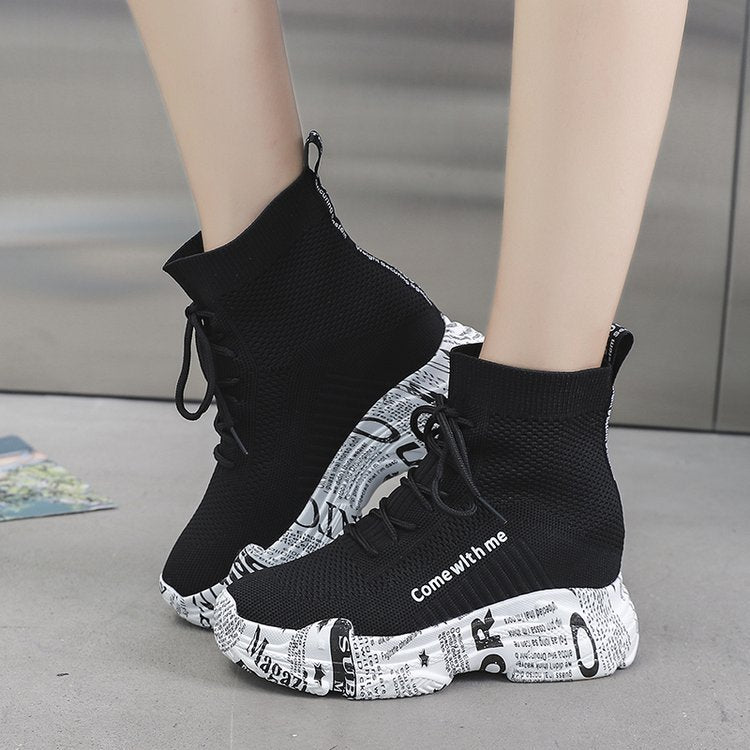 2020 Fall New Thick-Soled High-Top Sock Boots