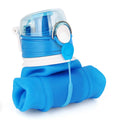 Valourgo 35 oz Collapsible Water Bottle Large bpa Free Travel Water Bottle Reusable Water Bottle(Blue)