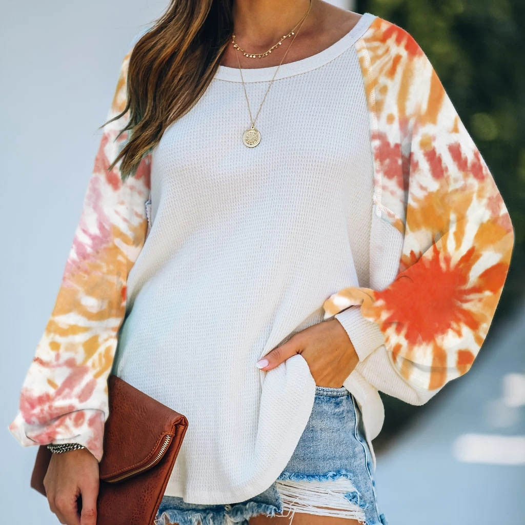 Tie-Dye Print Long Sleeve Sweatshirt for Women