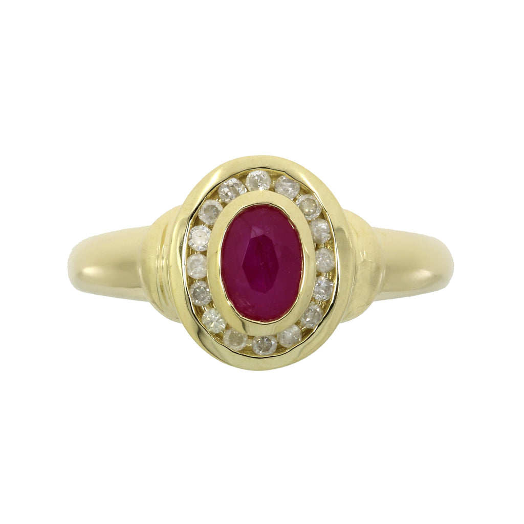 .70ct Ruby Diamond Ring 10KT Yellow Gold