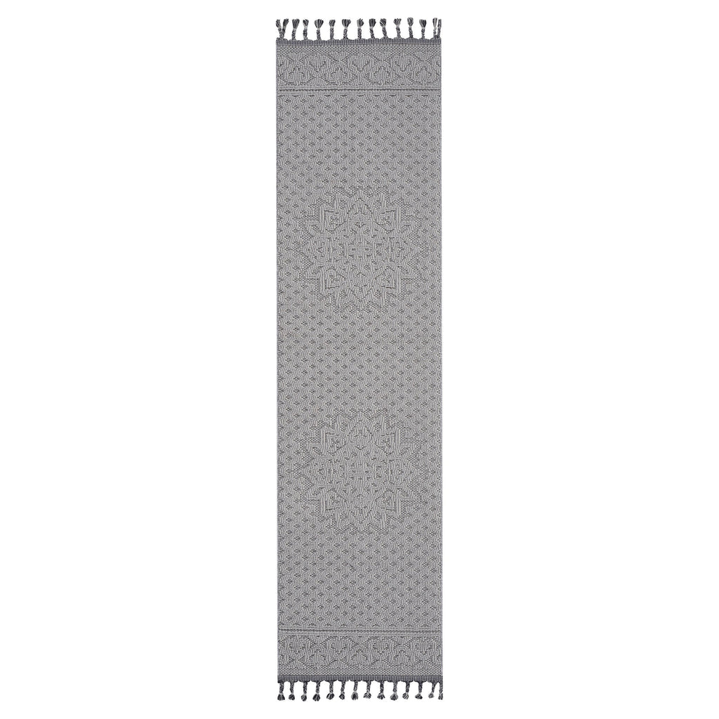 NAAR Guros Collection 2X8 White / Ivory / Medallion Indoor / Outdoor Runner Rug