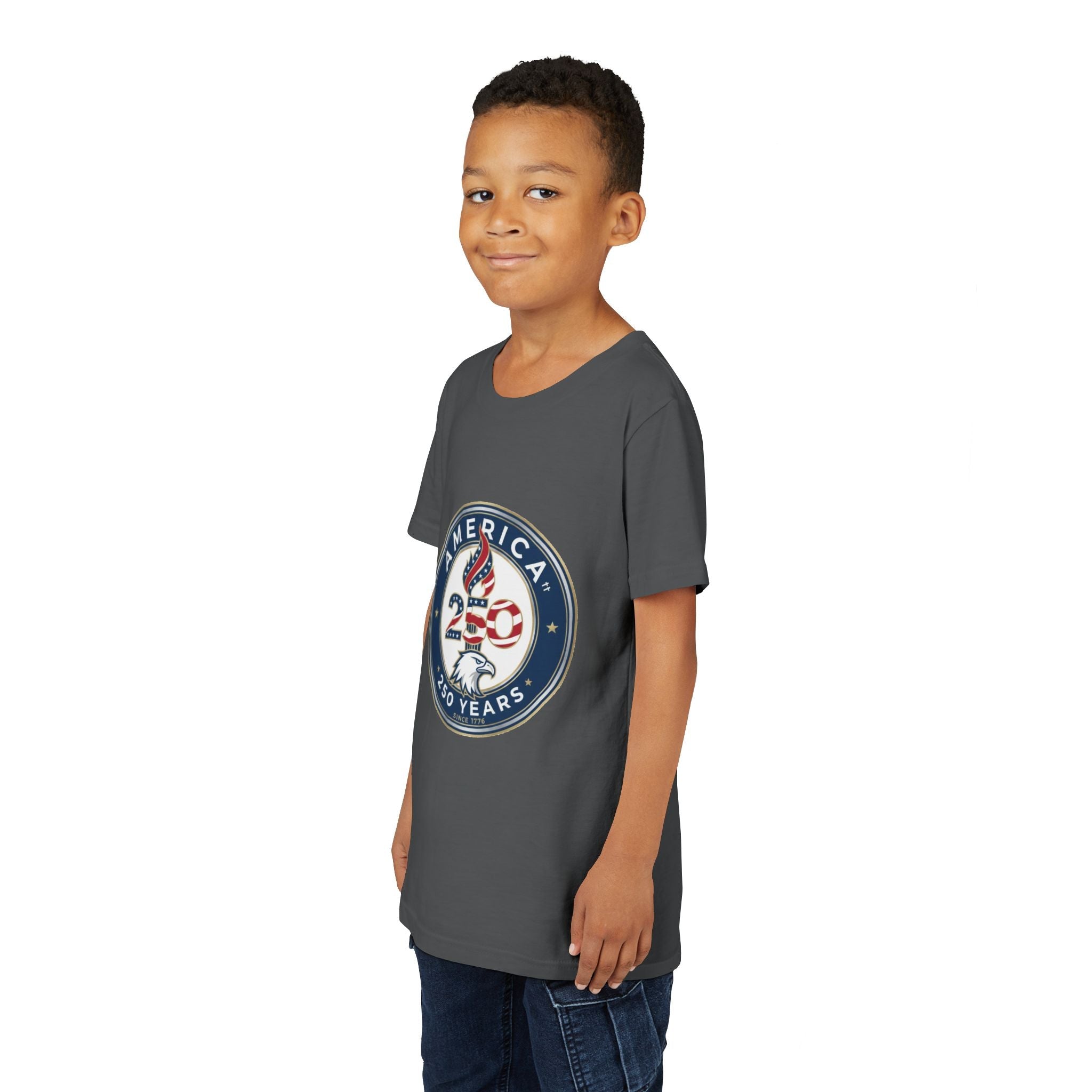 Youth Tee - America 250 Anniversary Patriotic Logo Kids T-Shirt (America 250 Years)