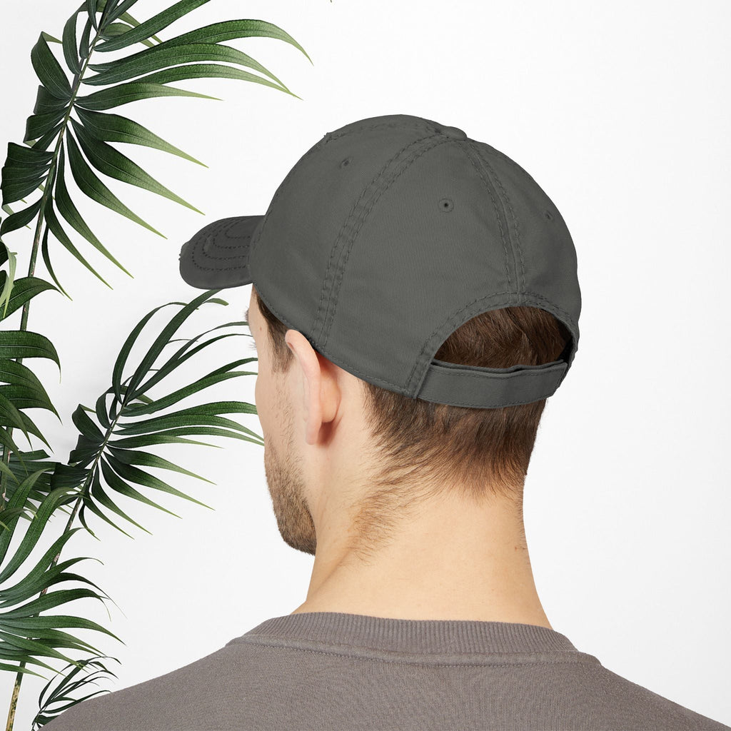 Bespattered Facade "Hang in There" Black Embroidered Distressed Cap