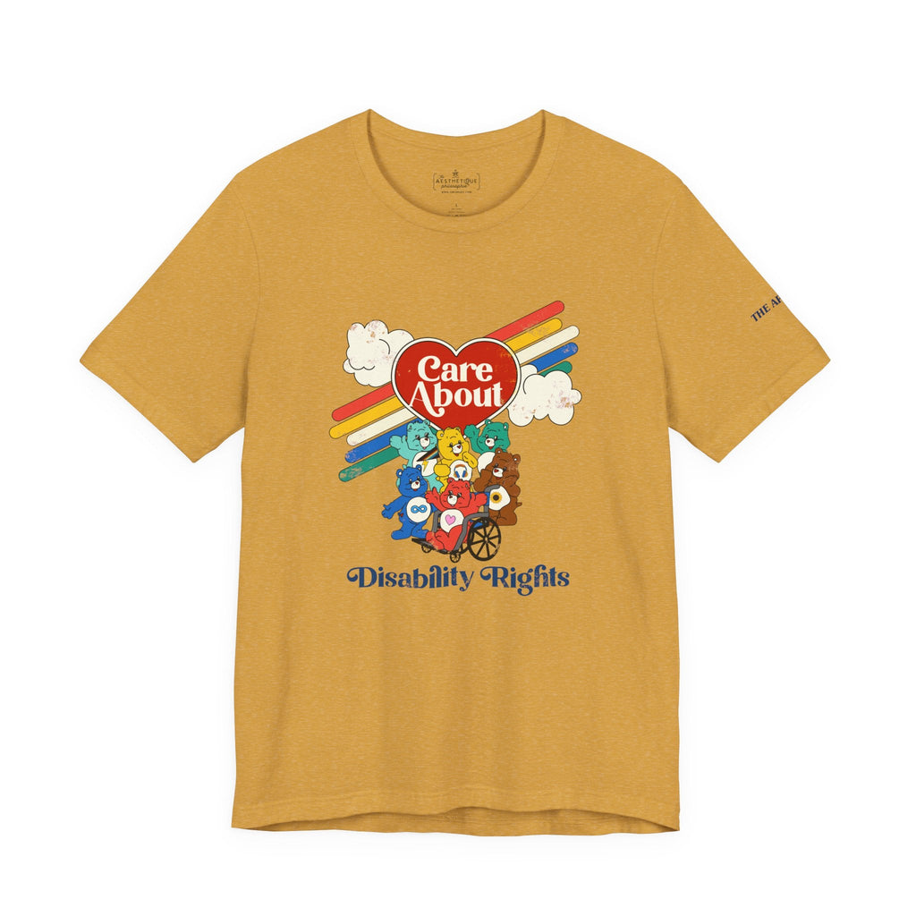 Care About Disability Rights - Retro 80s Vibe - Unisex Jersey Short Sleeve Tee