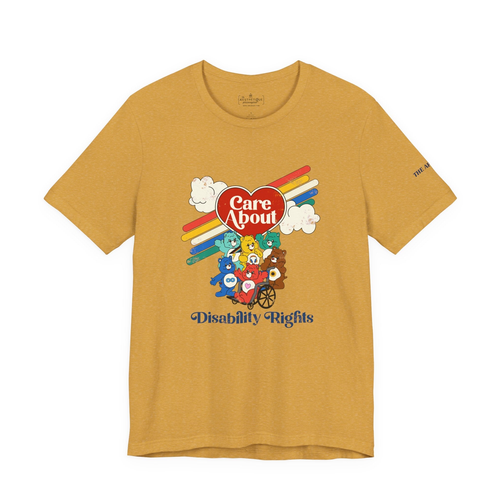 Care About Disability Rights - Retro 80s Vibe - Unisex Jersey Short Sleeve Tee