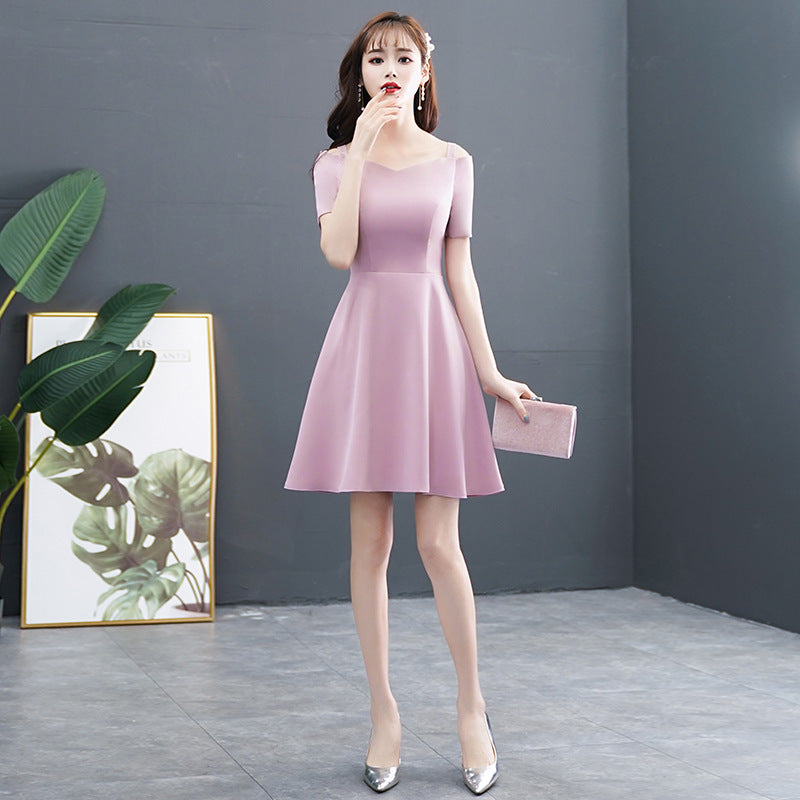 White Evening Dress for Women - Off-Shoulder Mini Dress