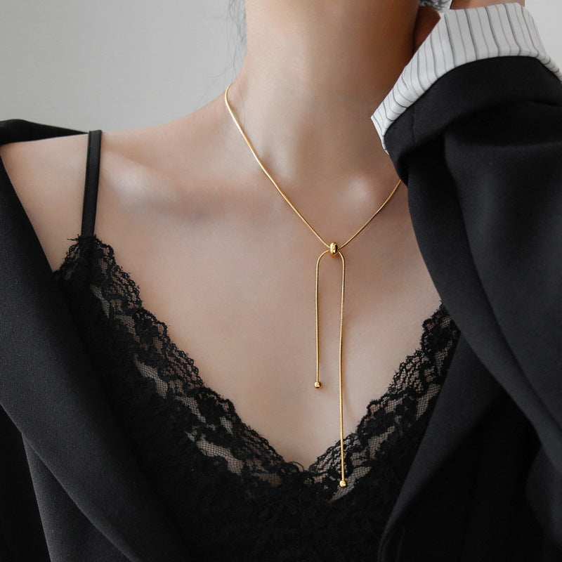 Women's Luxury Pullable Collarbone Necklace for Daily Wear