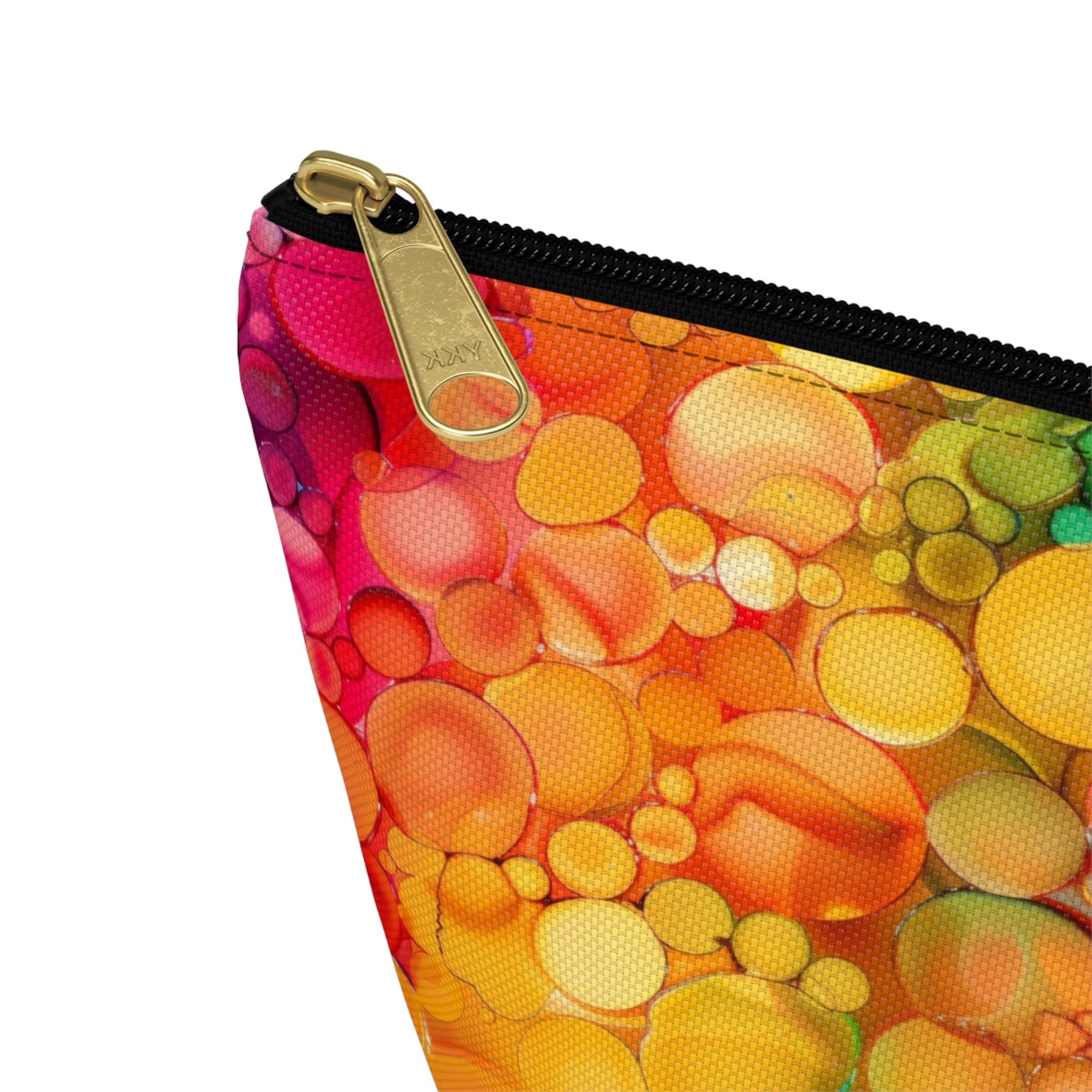 Bespattered Facade Rainbow Ink Dots Accessory Pouch With T-Bottom | 2 Sizes