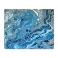 Bespattered Facade Blue Marble Stretched Matte Canvas Art Prints | Multiple Sizes