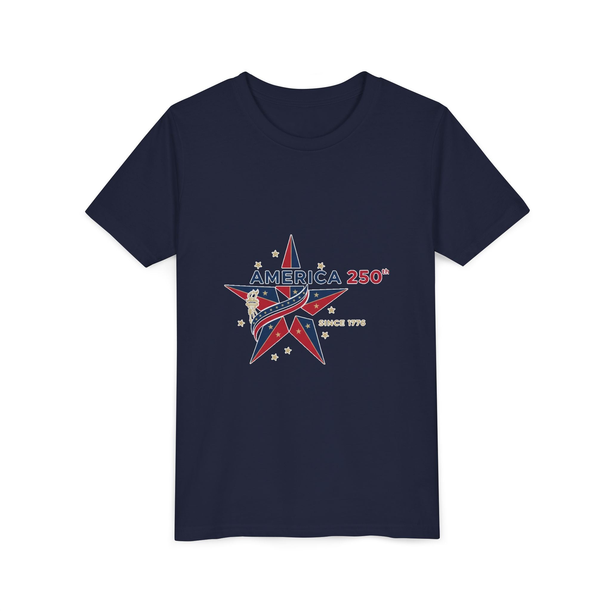 Youth Tee - "America 250" Patriotic Star Kids T-Shirt (Since 1776)
