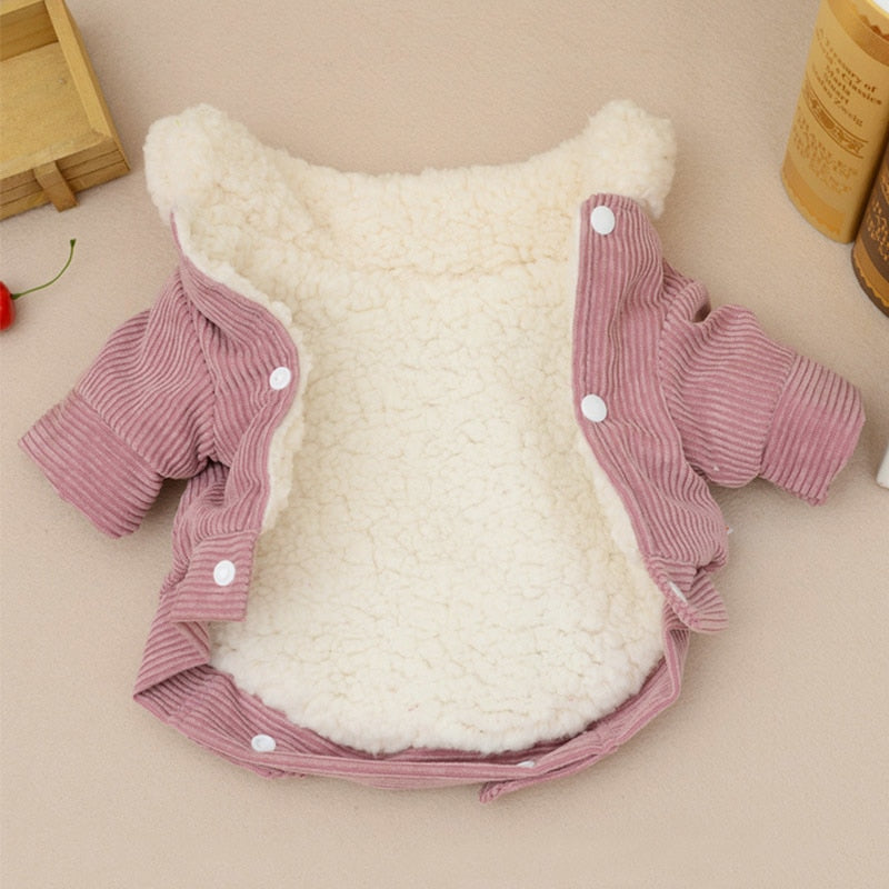 New Lamb Fleece Jacket for Pets - Corduroy Dog Coat
