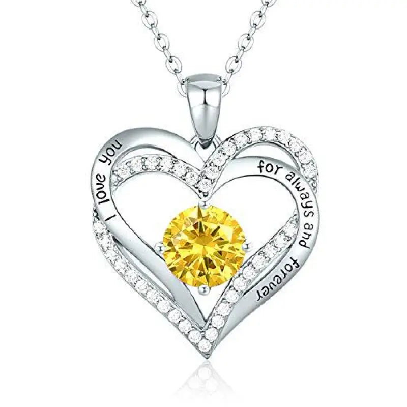 Diamond Zircon Heart Pendant Women's Clavicle Necklace