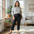 Kasper Black Plus Size Slim Pants, Size 24W