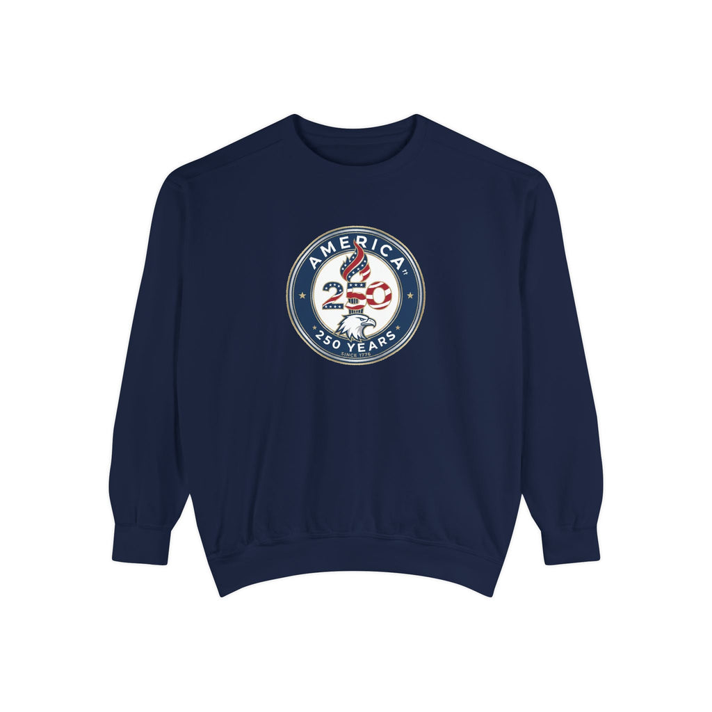 America 250 Years Badge -  Happy Birthday USA Sweatshirt