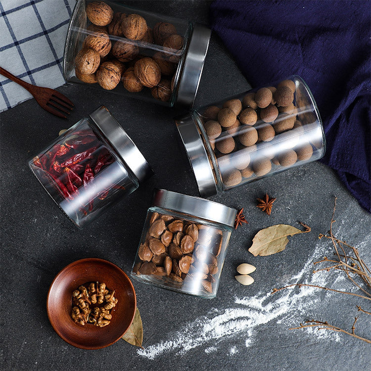 Glass Sealed Jar with Lid for Food Storage and Snacks