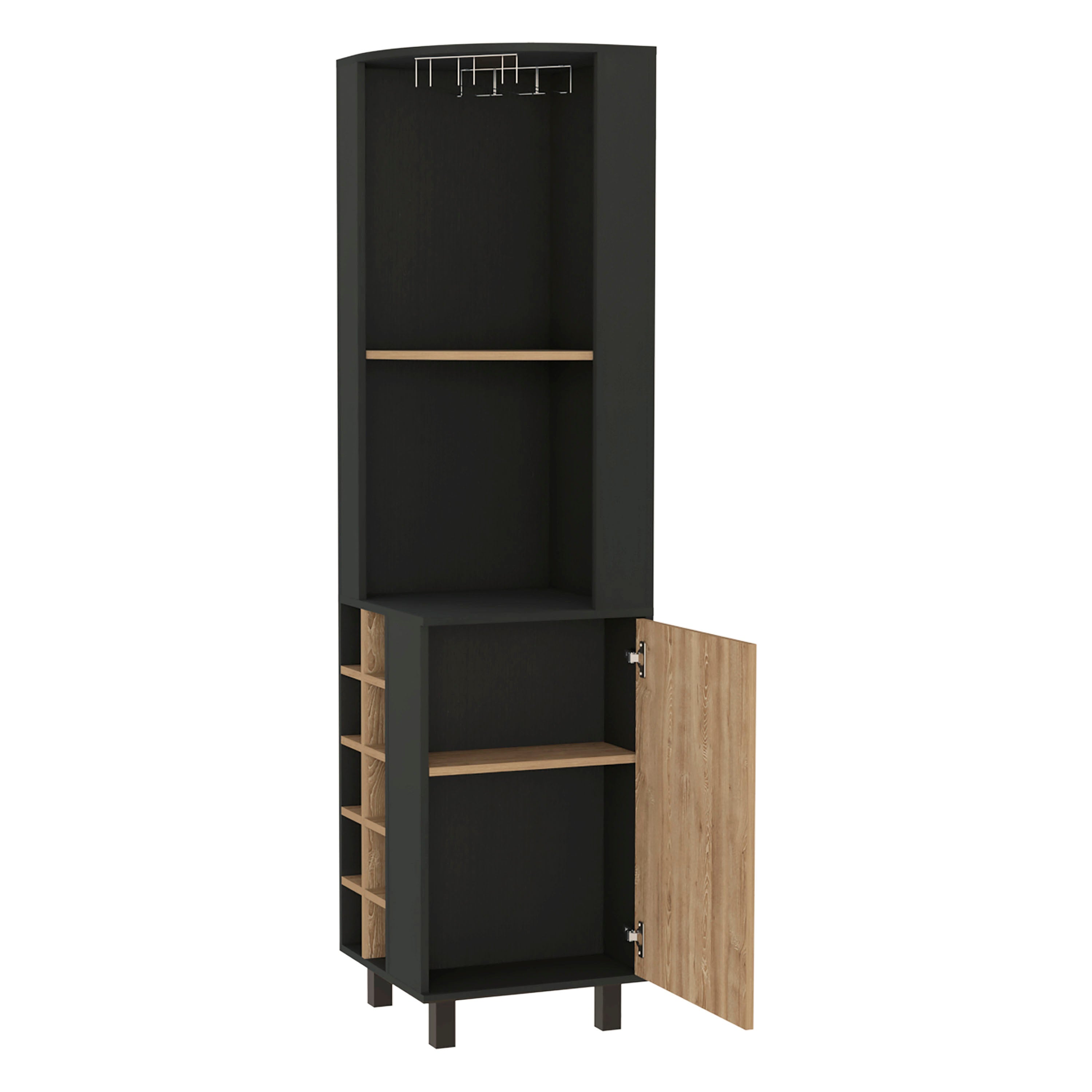 Hamden 10-Bottle 1-Shelf Bar Cabinet Wenge and Pine