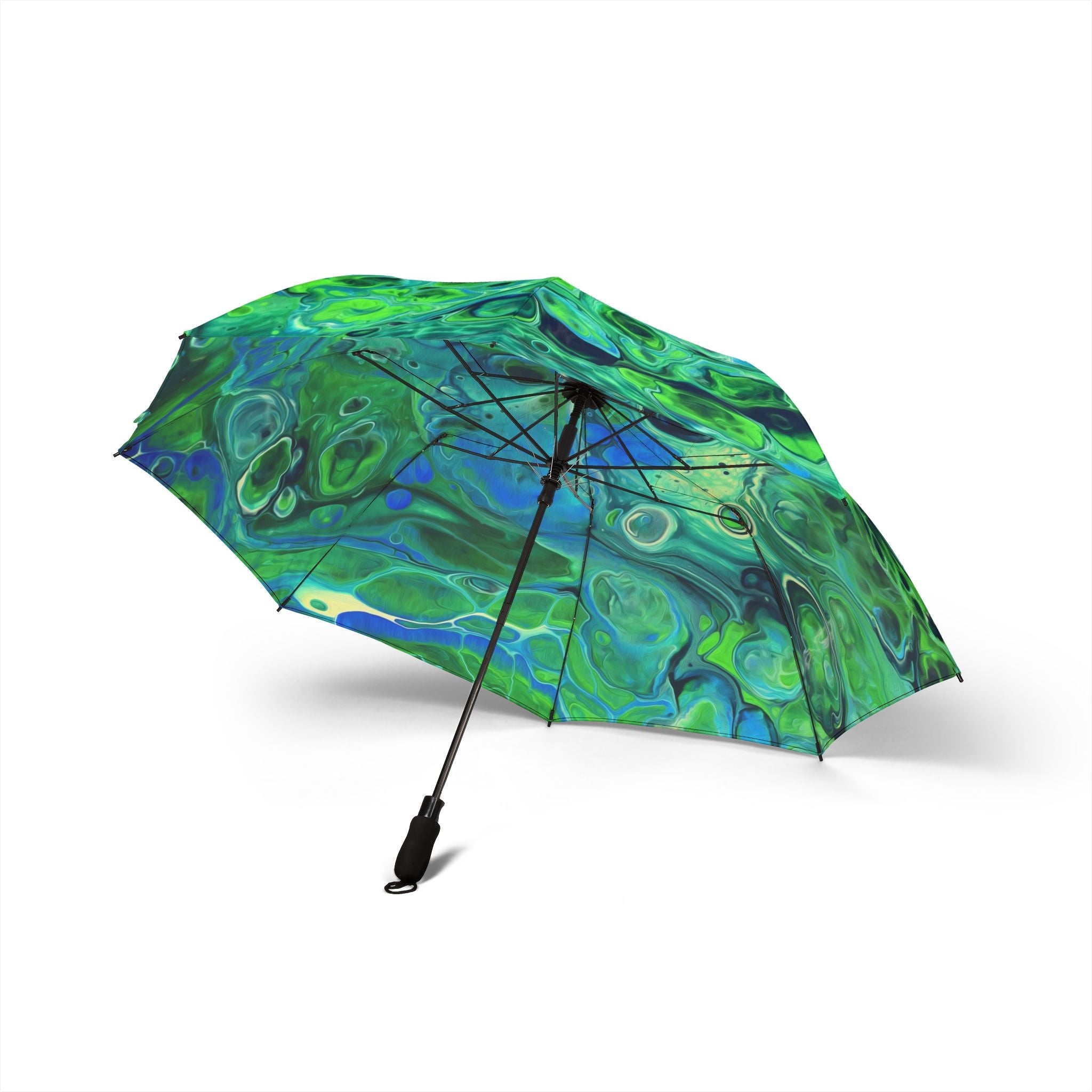 Bespattered Facade Radioactive Foldable Umbrella — Compact Semi-Automatic Rain Parasol