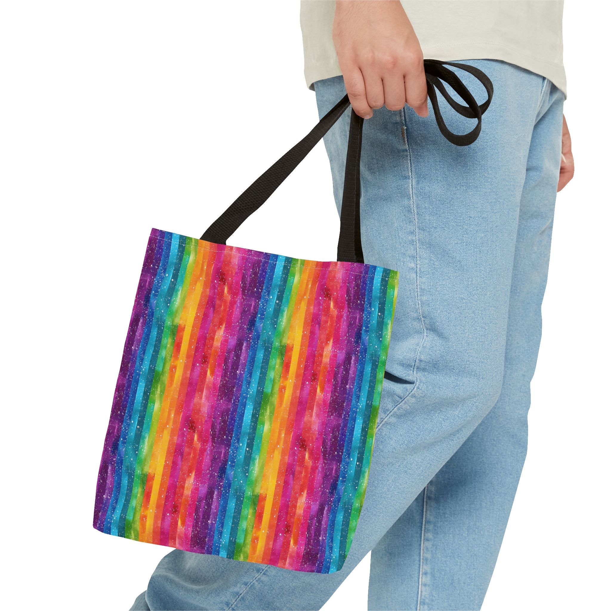 Bespattered Facade Rainbow Stripes Eco-Friendly Carryall Tote Bag