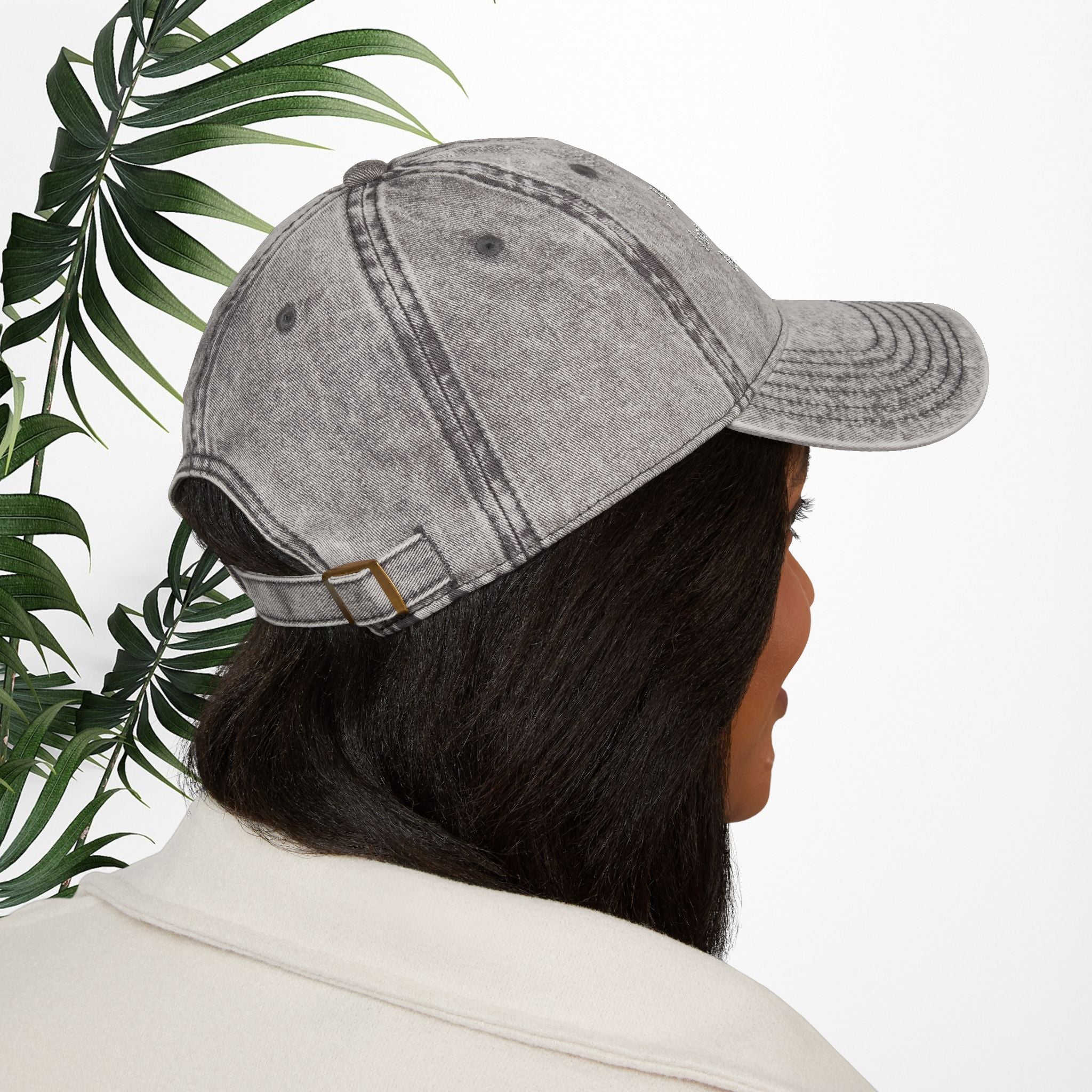 Bespattered Facade "My Tummy Hurts" White Embroidered Vintage Cap