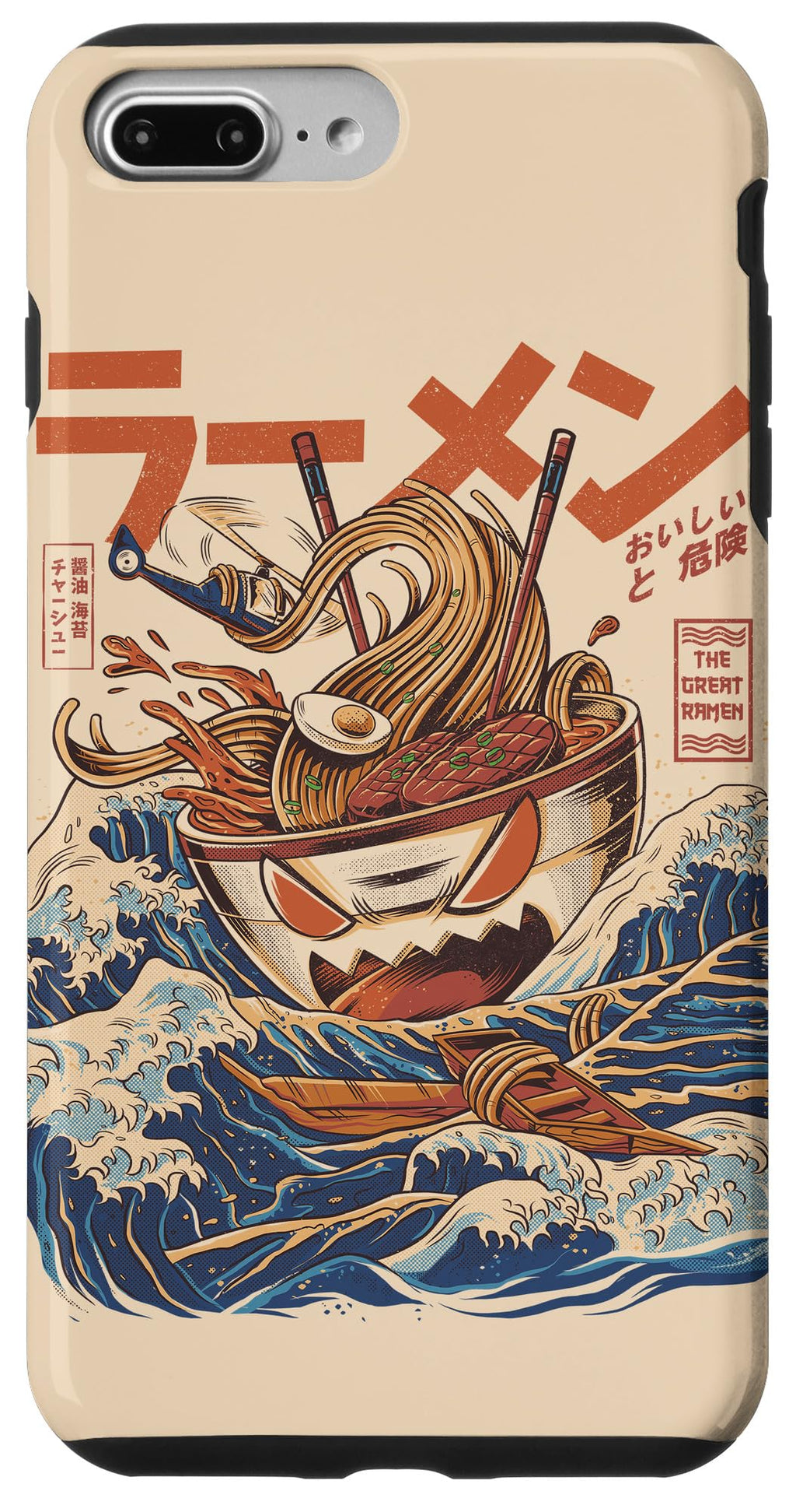 iPhone 7 Plus/8 Plus Great Ramen of Kanagawa Japan Ramen Kawaii Noodles Anime Case