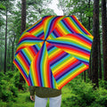 Bespattered Facade Rainbowgasm Foldable Umbrella — Compact Semi-Automatic Rain Parasol