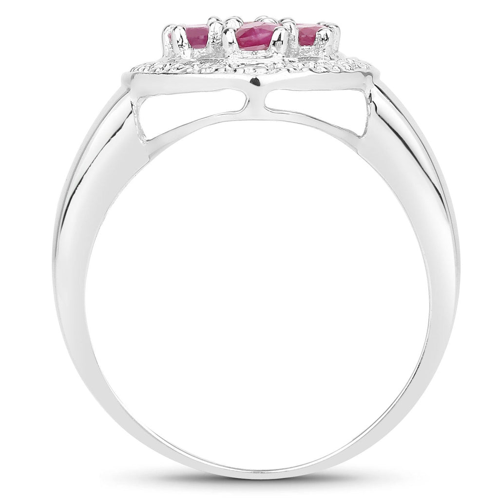 1.54 Carat Genuine Ruby .925 Sterling Silver Ring