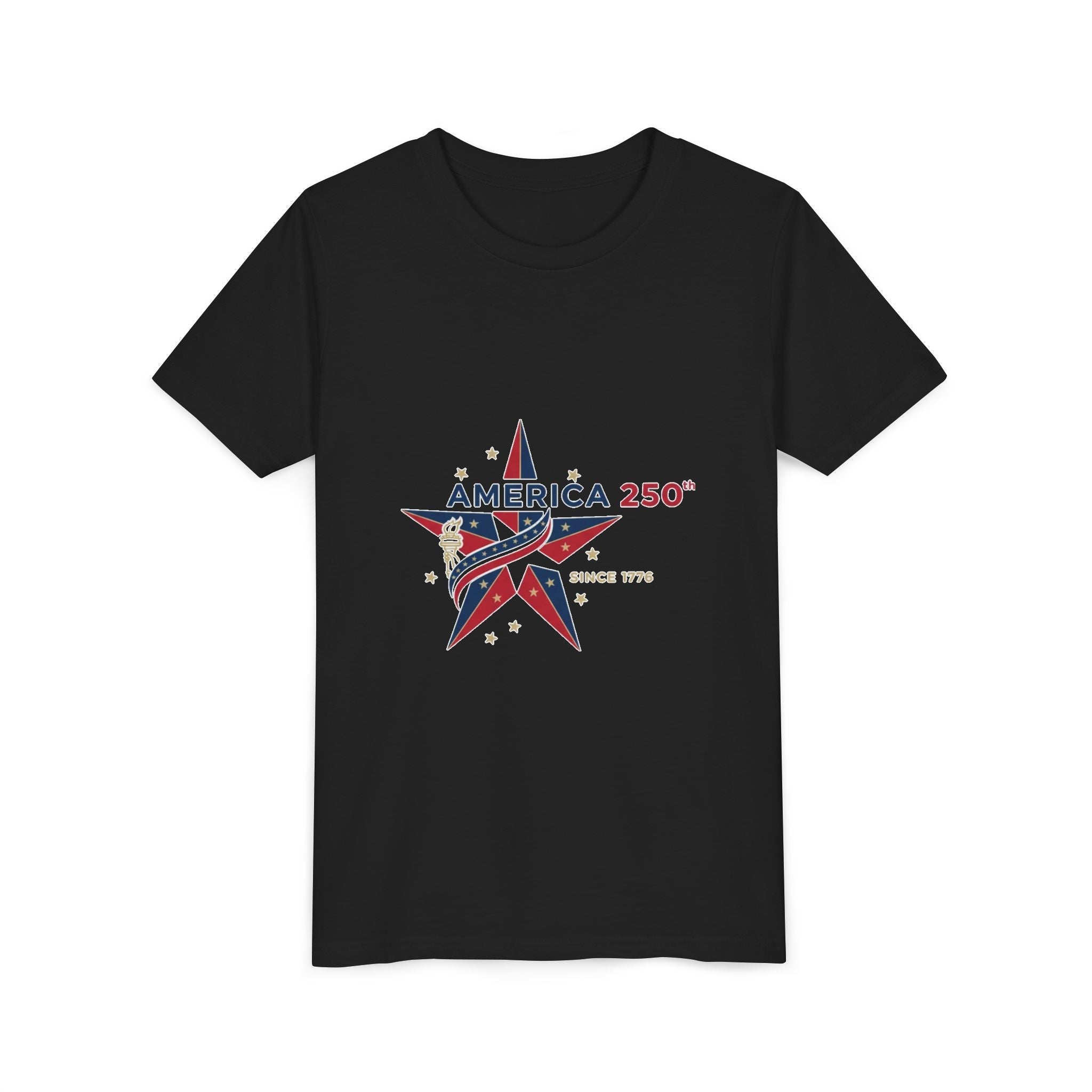 Youth Tee - "America 250" Patriotic Star Kids T-Shirt (Since 1776)