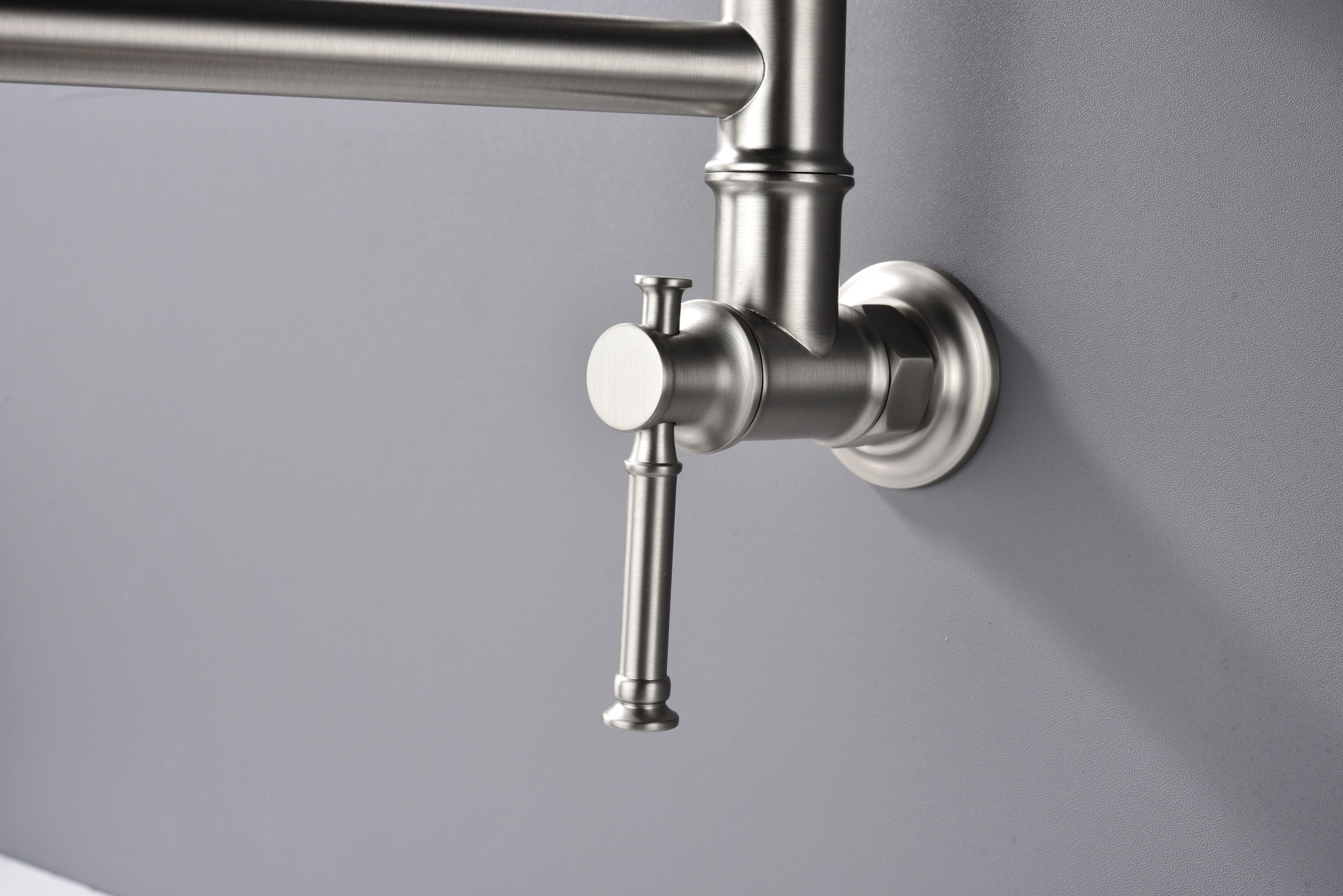 Wall mounted Pot Filler Faucet, Modern Brass Pot Filler Two-Attachment Wall Mount Folding Kitchen Pot Filler Swing Arm