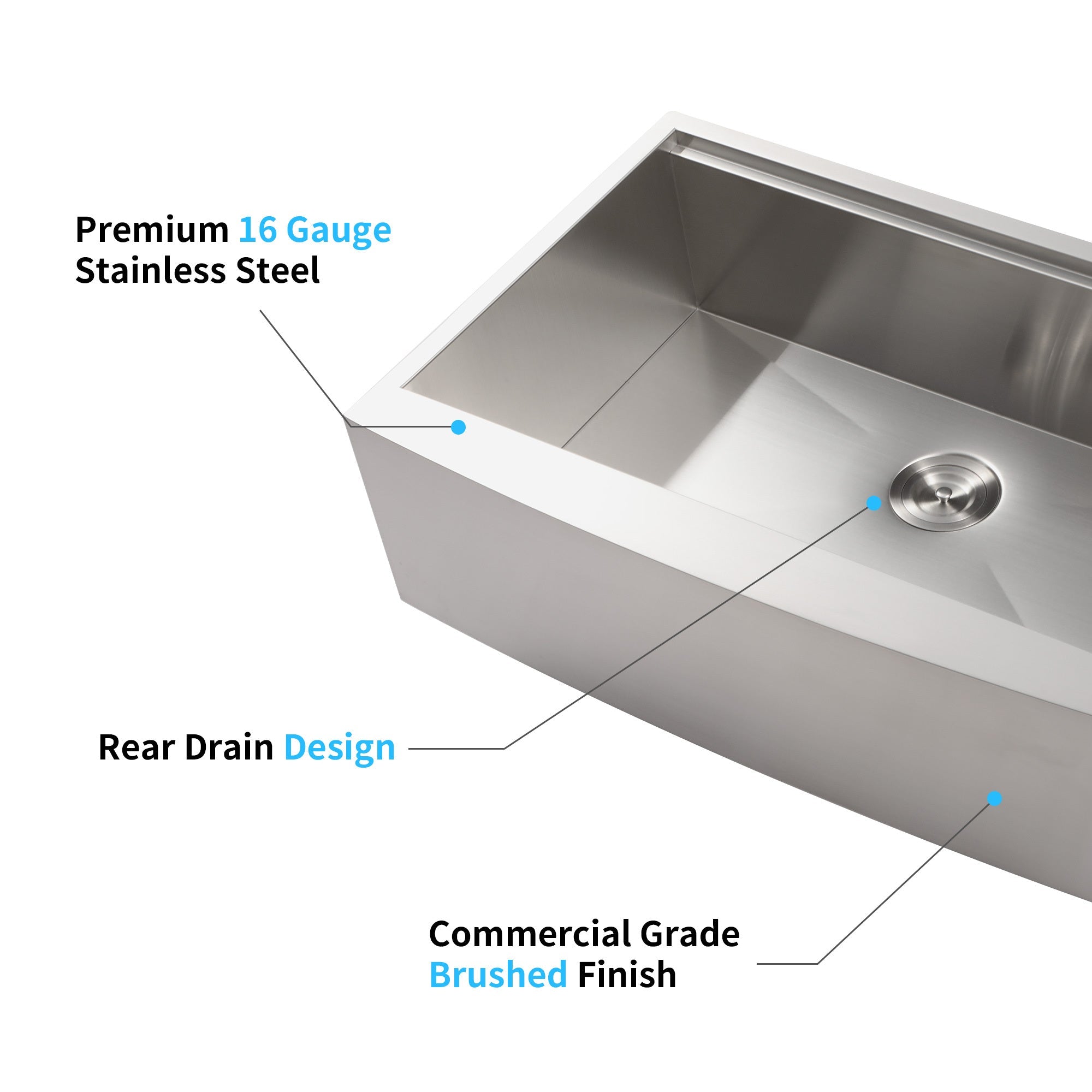 33x22x10'Farmhouse Apron Single Bowl Stainless Steel Kitchen Sink with Workstation