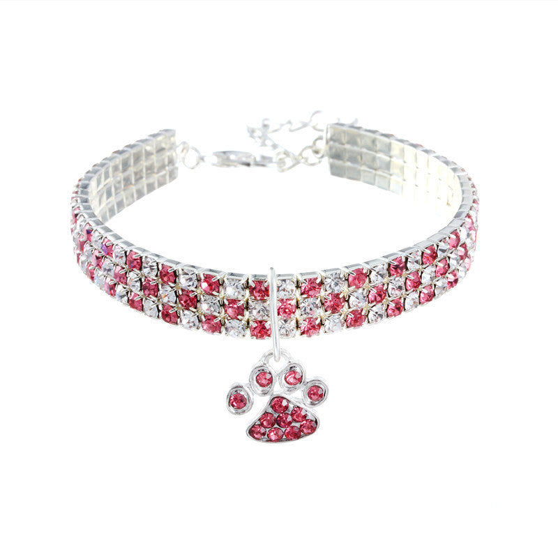 New Pet Collar with Rhinestones for Cats and Dogs