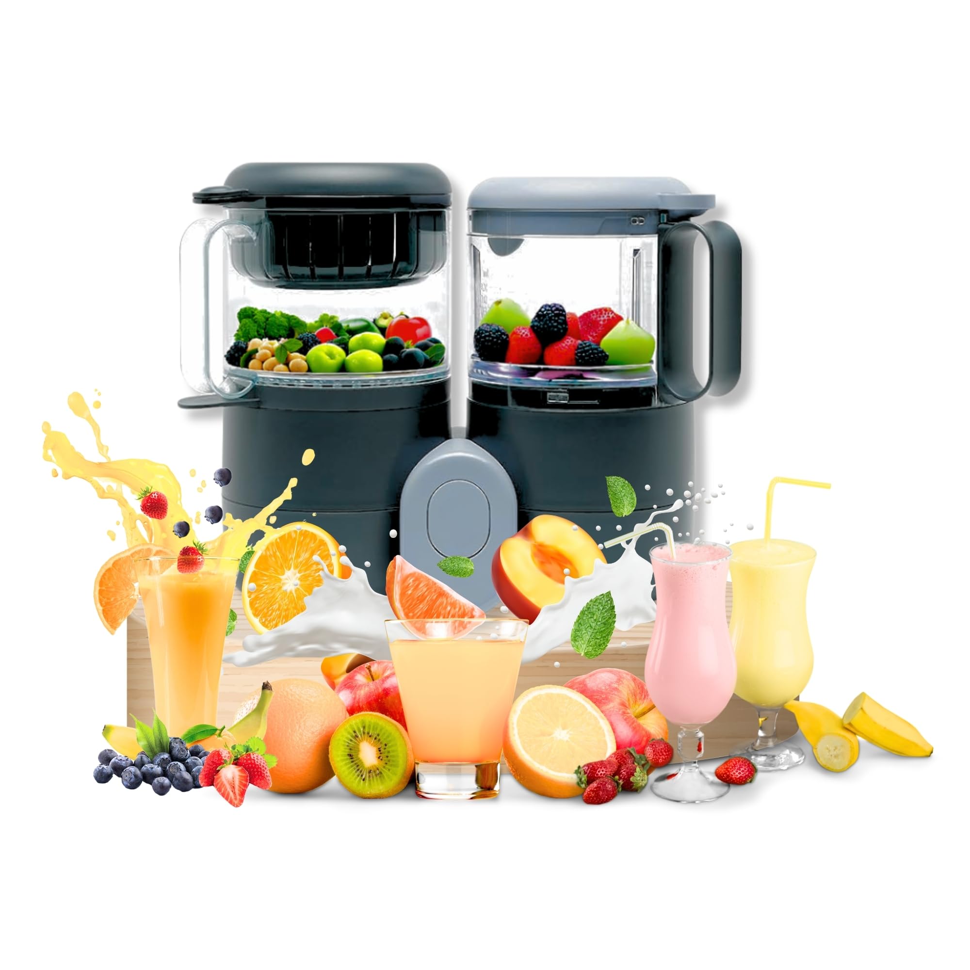 Baby Food Maker Steamer and Blender - Multifunction Baby Food Processor and Steamer w/Baby Blender Defrosting & Reheating - Time Saving Baby Food Grinder - Baby Food Blender and Steamer (2 Liters)