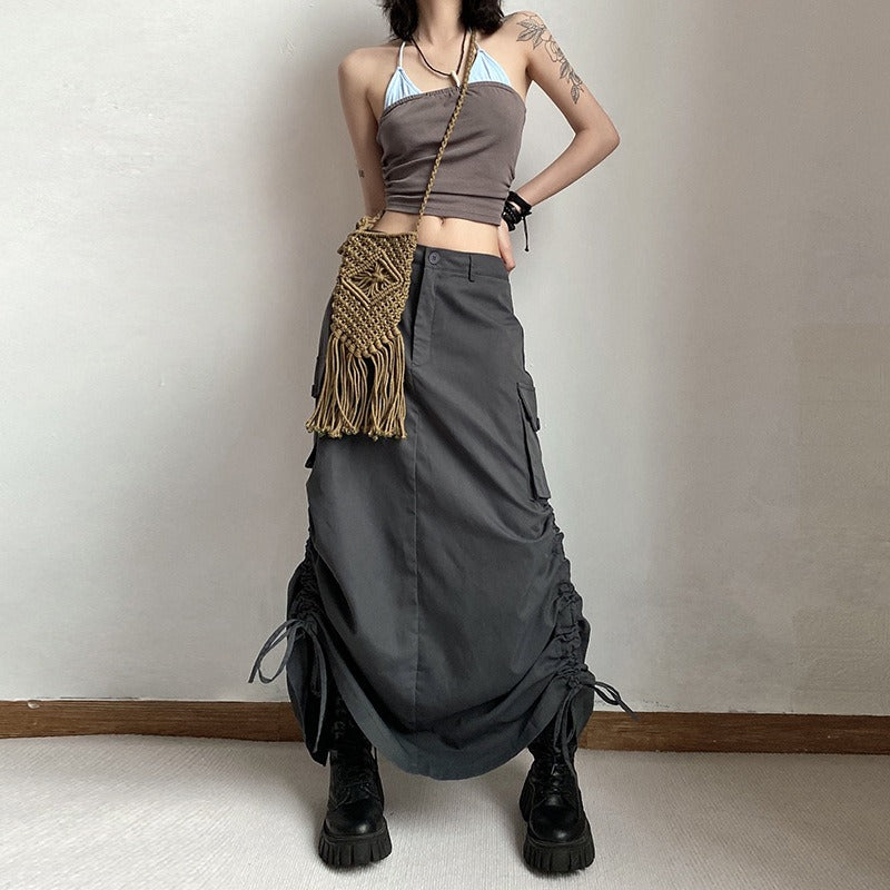 Women's Solid Color Pleated Skirt for Casual Wear