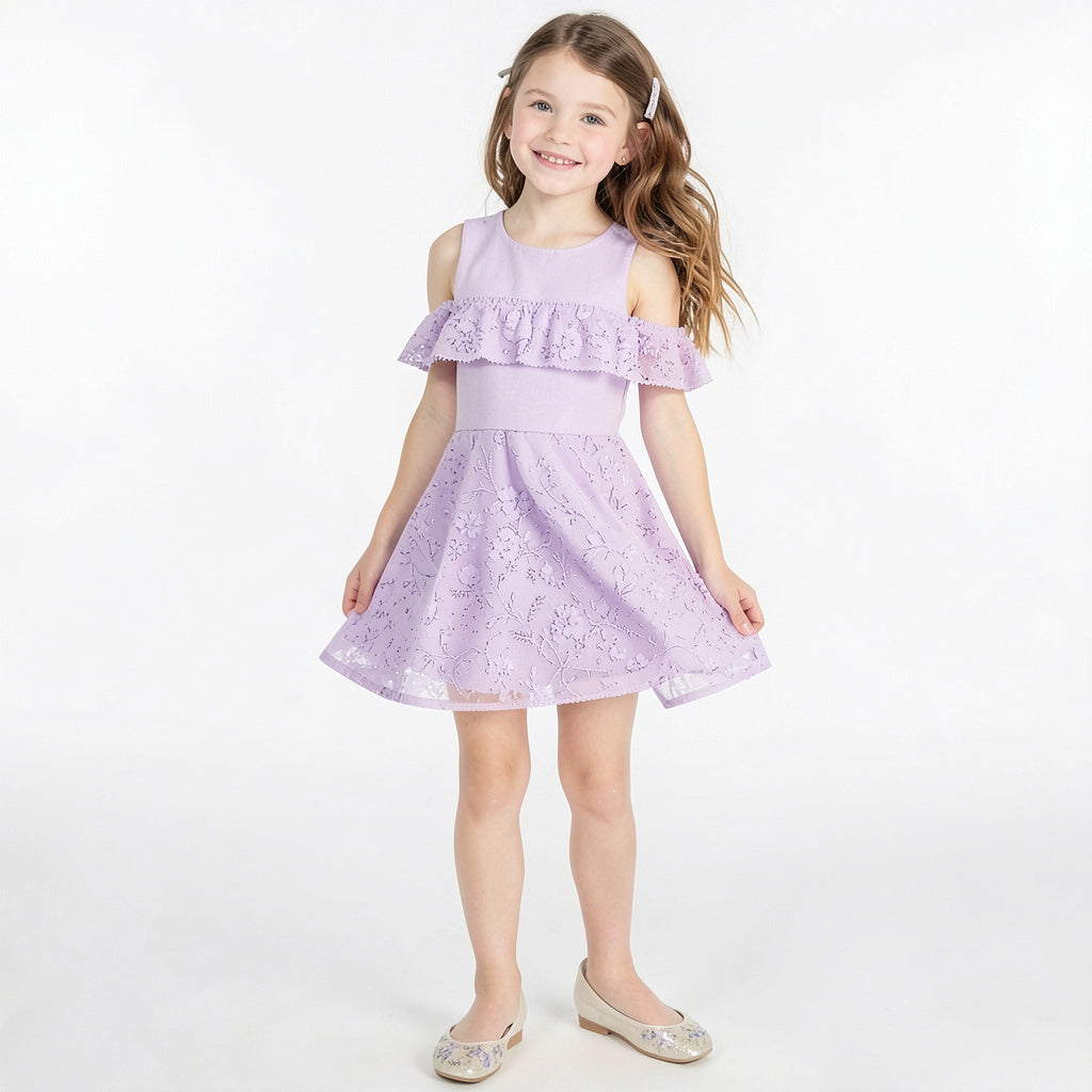 Epic Threads Toddler Girls Floral Lace Dress, Purple, Size 3T