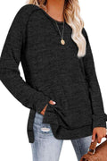 NEYOUQE Sweaters Long Sleeve for Active Woman Clothes Fashion 2024 tee Shirts for Women Thin Stripe Pregnancy Maternity Workout Cute Tunic Tops Girls Yoga Comfy for Women Running Clothes Black M