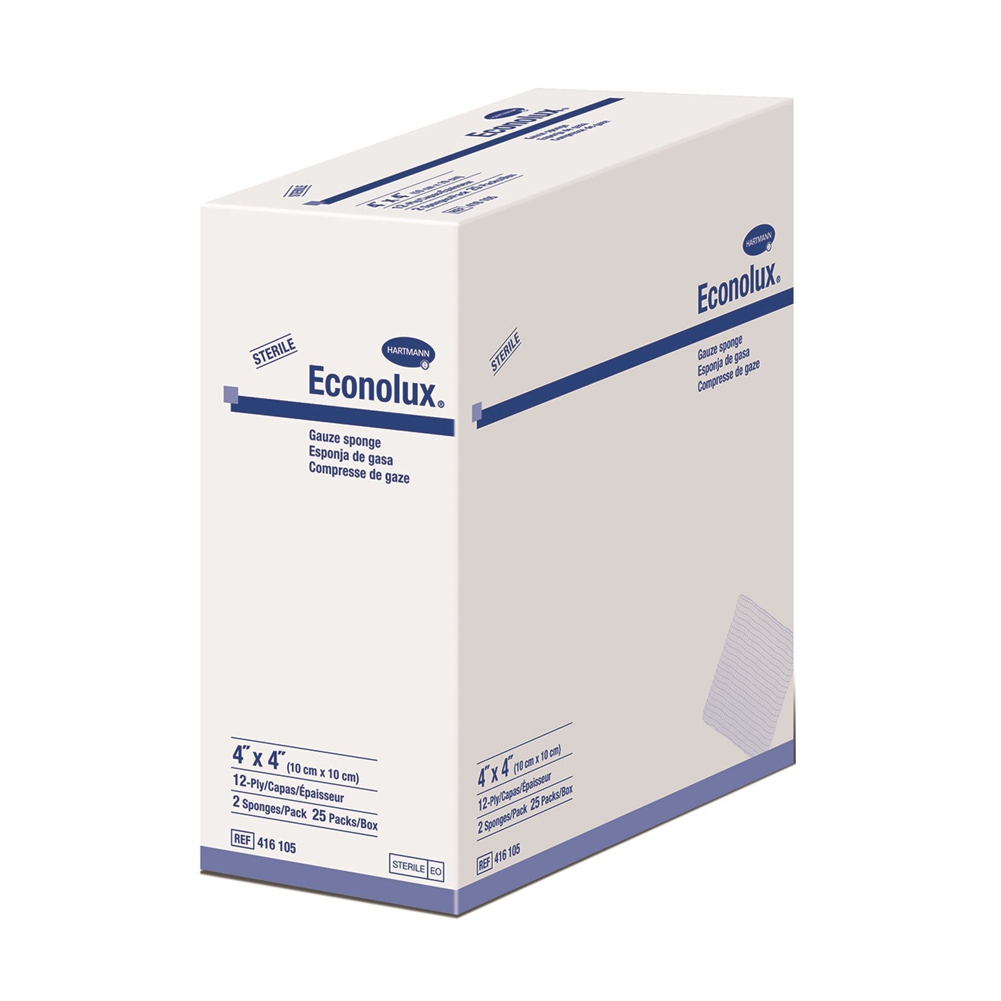 Econolux® Sterile Gauze Sponge, 4 x 4 Inch, 12-Ply 416105