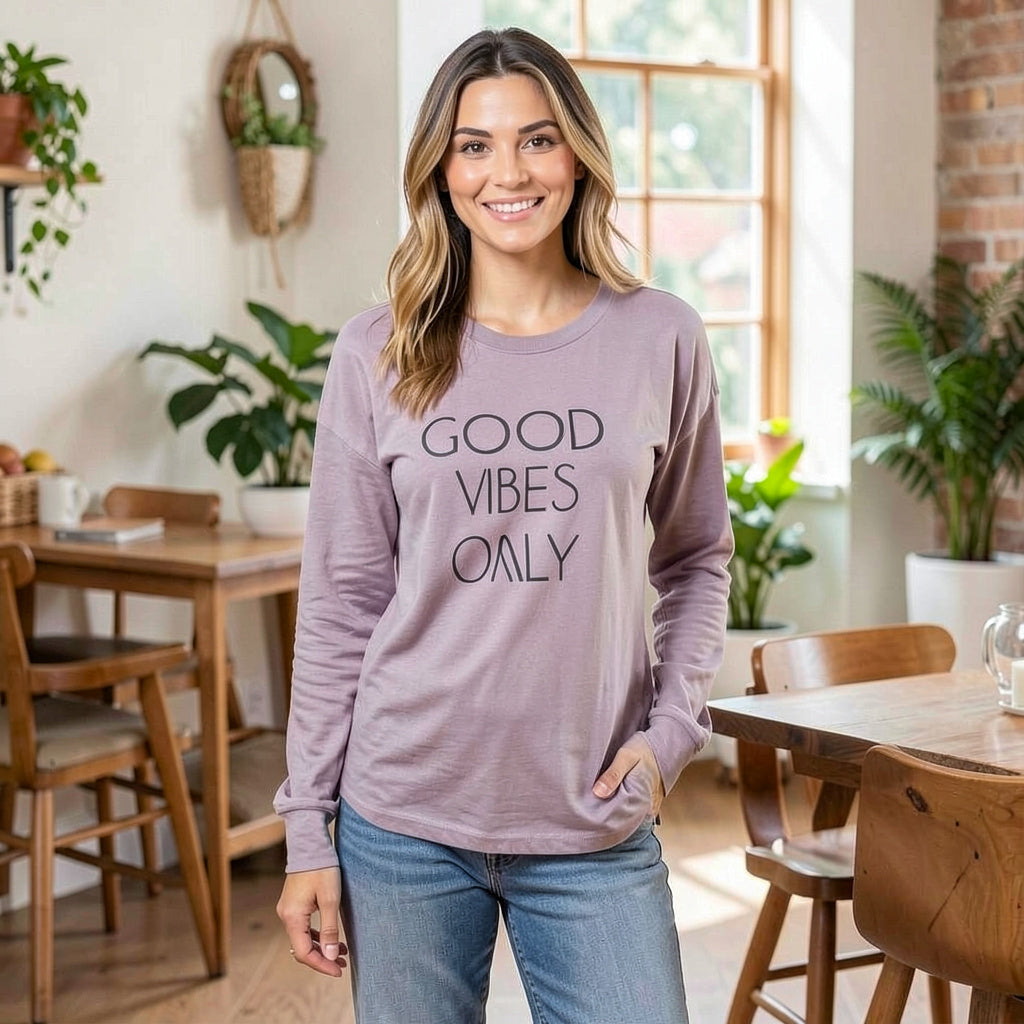 Ideology Good Vibes Strappy-Back Long-Sleeve T-Shirt, Size Medium