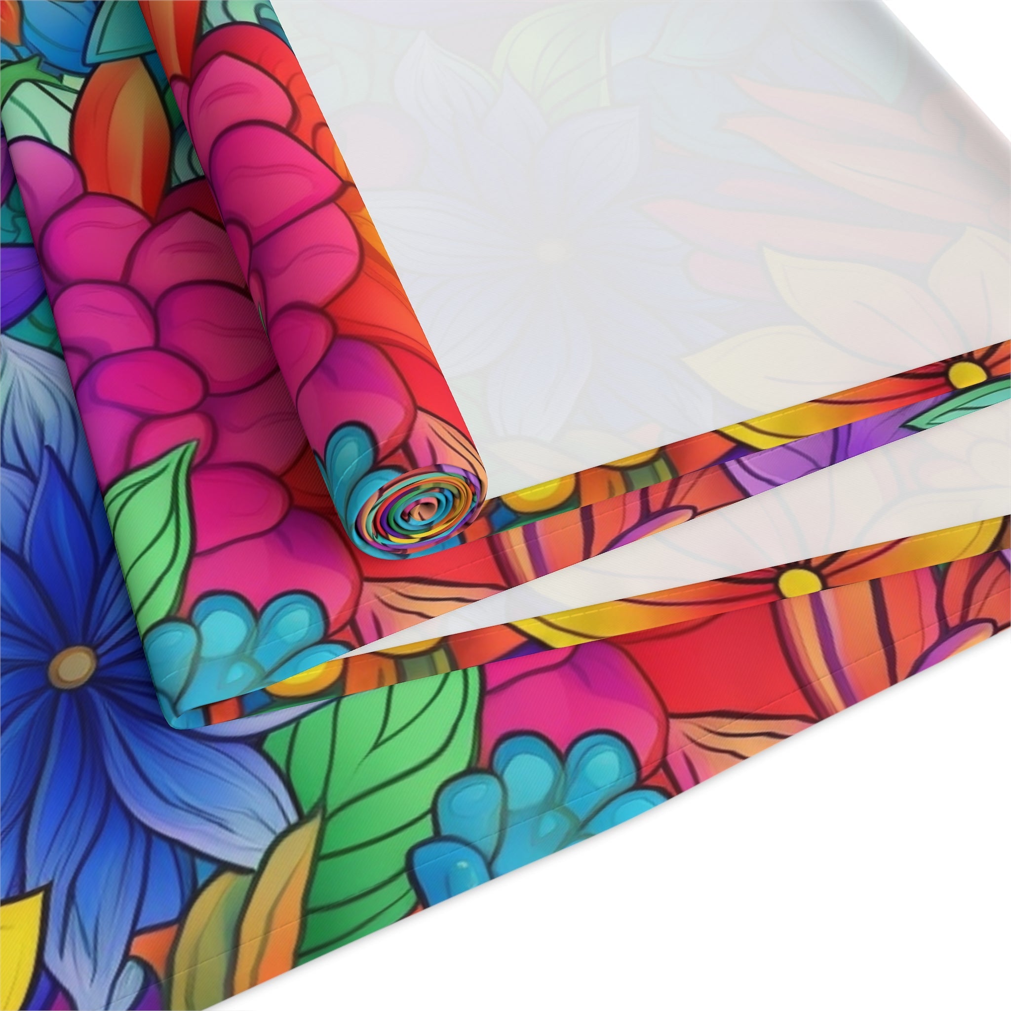 Bespattered Facade Bright Rainbow Flowers Table Runner (2 sizes)