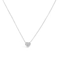 14K White Gold 1/4 Cttw Diamond Composite Heart Pendant Necklace - 18" Inches
