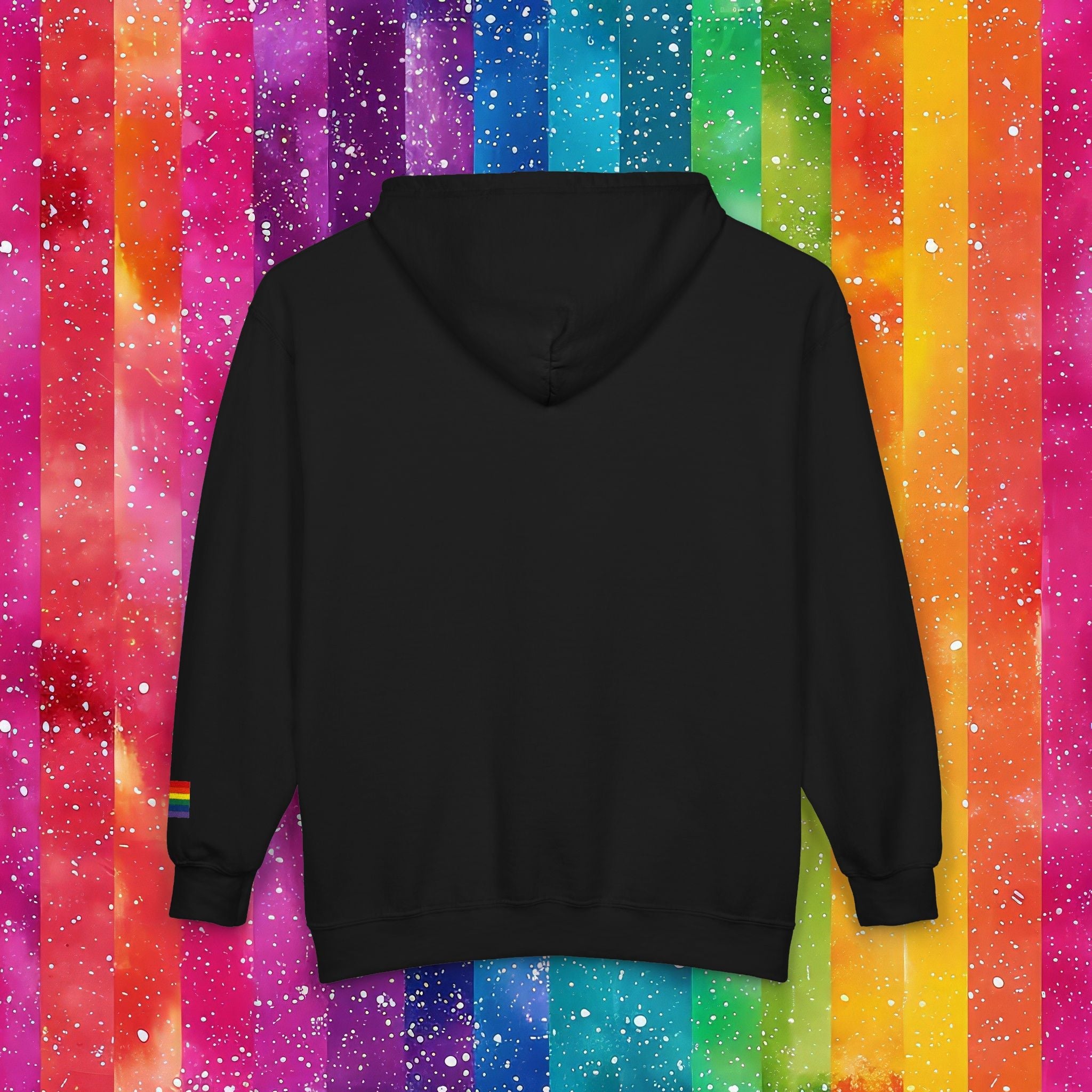 Bespattered Facade Rainbow LGBTQ+ Pride Embroidered Full-Zip Hoodie