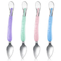Lallisa 4 Pcs Double Head Baby Silicone Food Spoon Baby Fruit Scraping Mud Spoon Soft Baby Feeding Spoon Baby Food Scraper Spoon for Infants Baby Fruit Scraping Feeding (Multicolor)